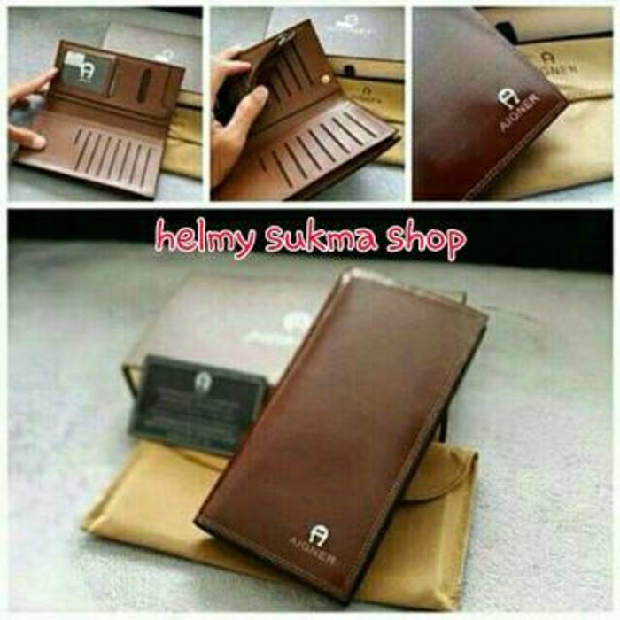 dompet kulit super aigner coklat - 4rNvKc