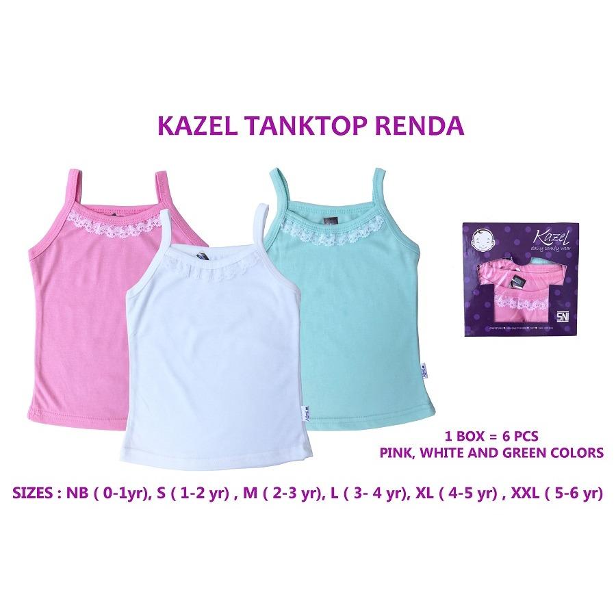 KAZEL TANKTOP RENDA KAOS DALAM ANAK PEREMPUAN 6IN1