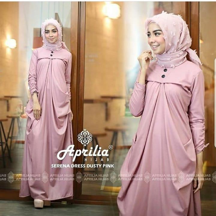 Baju Original Gamis Serena Dress Baju Panjang Muslim Casual Wanita Pakaian Hijab Modern Modis Trendy Terbaru