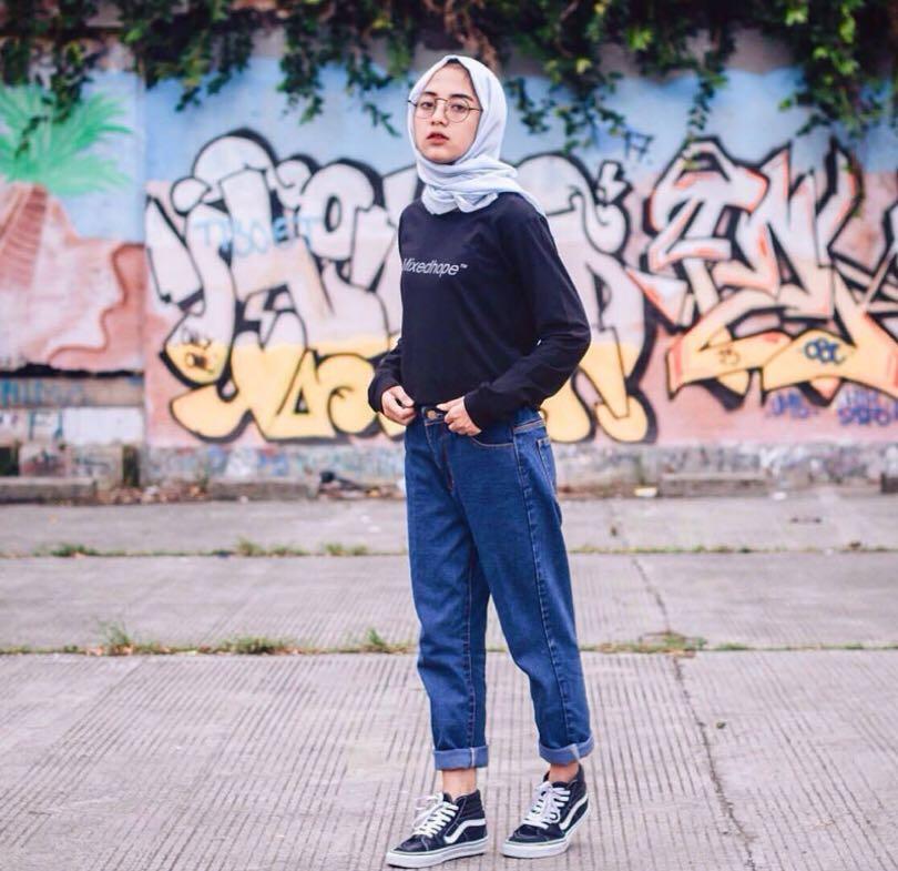Celana BOYFRIEND PLAIN jeans BF DENIM TEBAL IMPORT polos BIGSIZE JUMBO