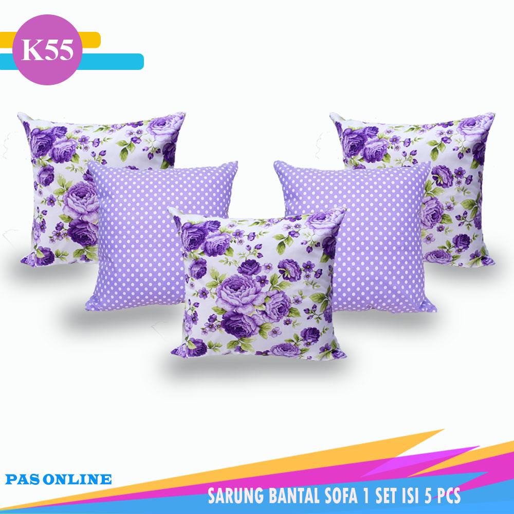 Pas Online - Sarung Bantal Sofa Set Kombinasi 1 Set = 5 Pcs ( size 40 x 40 cm )