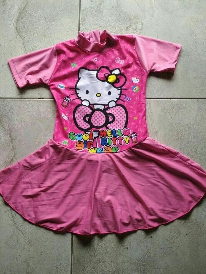 Baju Renang Rok Anak SD Murah Hello Kitty Pink - 2jFTg8