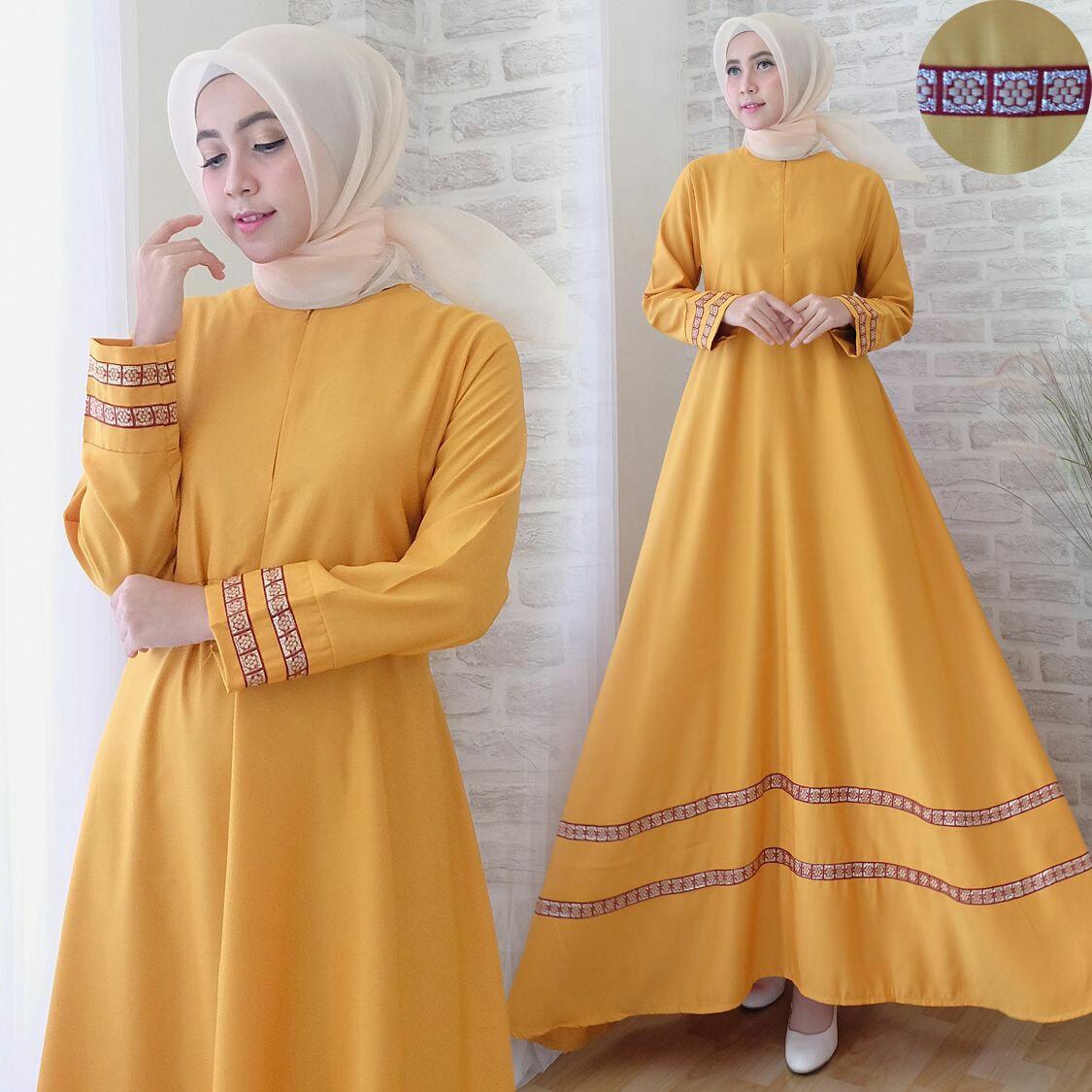 Snowshop Gamis Syari Muslim Marlina - 8 pilihan warna Dress Muslimah / Baju Muslim / fashion / maxi / fashion wanita