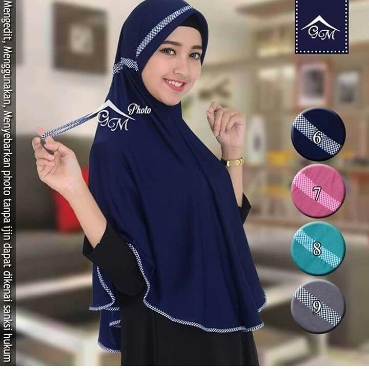 Hijab Jilbab Instan Instant / Kerudung Bergo / Kerudung Instan Bergo Syari Syar'i Antem Murah / Khimar Pet Antem Ciput Ninja / Jilbab Hijab Langsung Instan Bergo Serut Bintik Totol Polkadot Dot Pet
