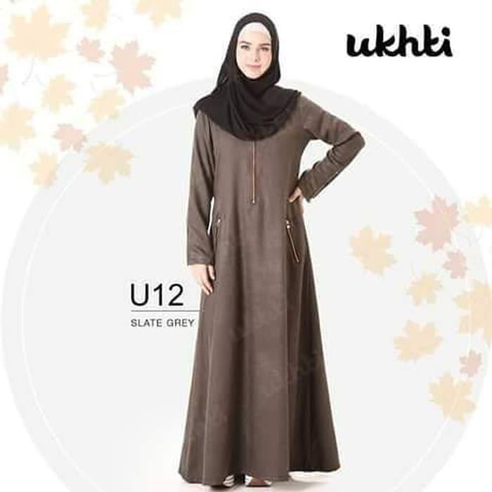 Gamis Ukhti U 12 Bahan Two Tone Size S-M-L