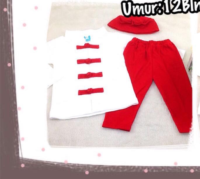 Koko Bayi Putih La petite - koko anak kaos dengan peci - baju bayi laki-laki lucu 6 bulan - 1 tahun