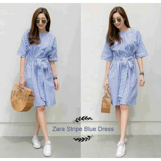 Vshop91jkt - Zara Stripe Blue Dress Tunik Kotak Baju Muslim Kemeja Kotak Kemeja Kerja Baju Muslimah Atasan Muslimah Pakaian Muslim Dress Muslim Kemeja Kerja Kemeja Polos Kemeja Wanita Baju Santai Blus Korean Style Blouse wanita Modern BajuTunik Polos Blus