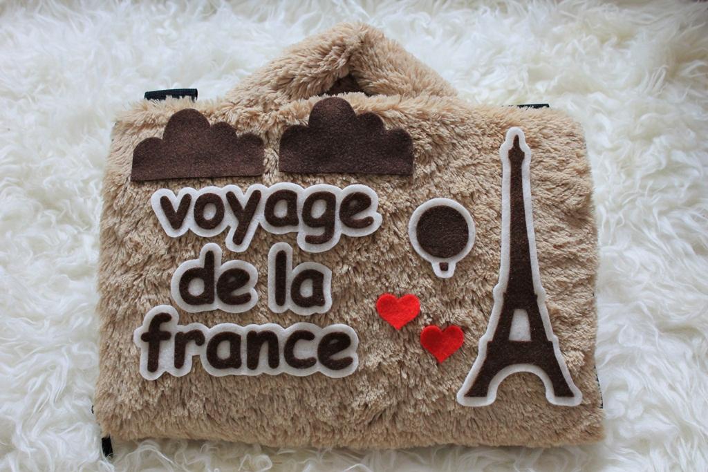 Paris Eiffel Cream 13 - 14 Inch Rasfur Bulu Lebat Tas Laptop Lucu Wanita Kado