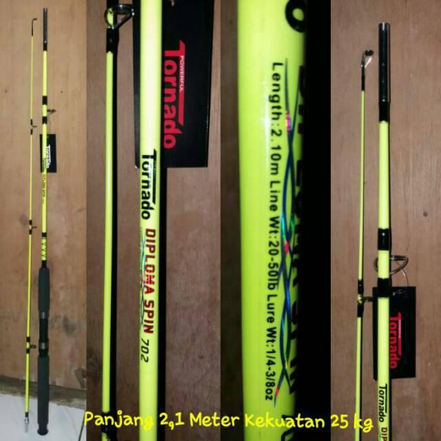 Joran KHUSUS LAUT Fiber glass TORNADO DIPLOMA panjang 2,1 meter kekuatan 25 Kg