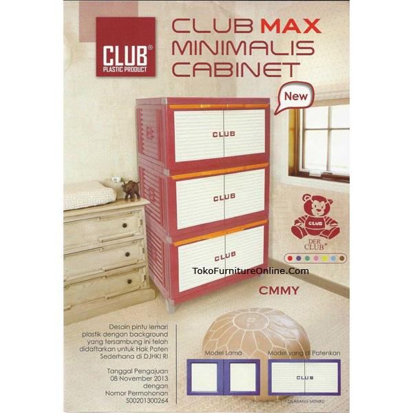 Lemari Rak Plastik Baju Pakaian Serbaguna TV Lipat Mini Club 3 Susun