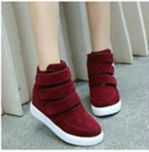SEPATU KETS BOOTS WANITA KOREAN MARUN-Sepatu semi boot RV31