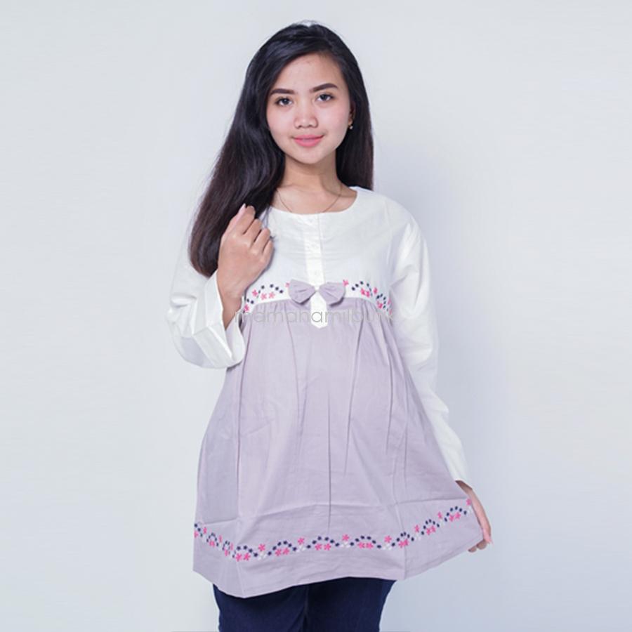 Ning Ayu Baju Hamil Panjang Motif Bunga Pita Modis - BLJ 427 / Baju Menyusui Lengan Panjang / Baju Atasan Menyusui / Baju Menyusui Muslimah / Baju Muslim Wanita untuk Ibu Menyusui/ Baju Hamil Untuk Kerja / Baju Hamil Untuk Kerja Modis