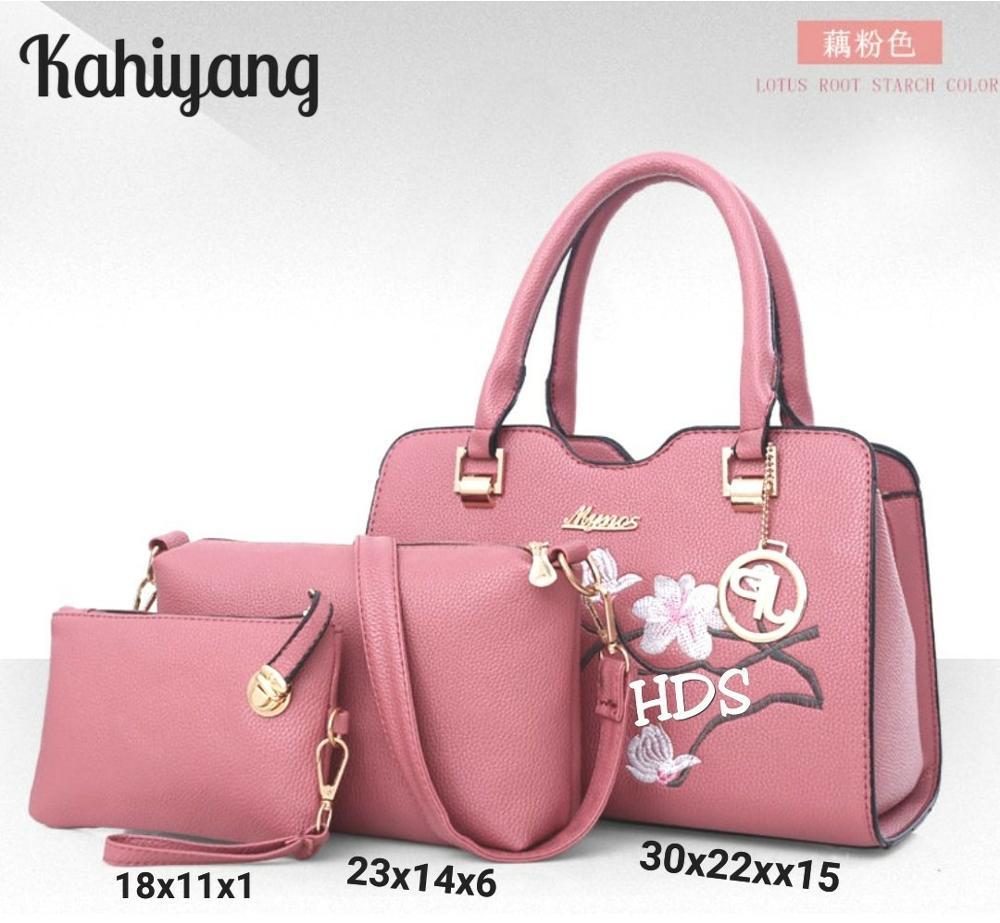 EM'S Tas Kahiyang Wanita 3in1/Tas Berkualitas/Tas Wanita Murah/Tas Jinjing Wanita