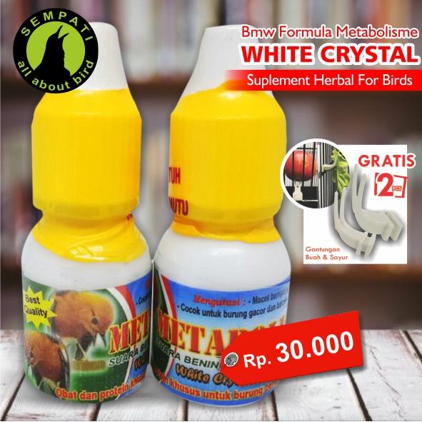 Metabolisme Master White Crystal BMW Obat Burung Sakit Macet Bunyi Metabolisme Bermasalah Tidak Stabil Drop Stress