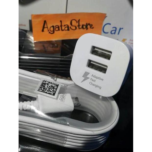 Car Fast Charger Mobil Samsung Note 4 5 S6 S7 Edge 2 Port Usb Original - Termurah