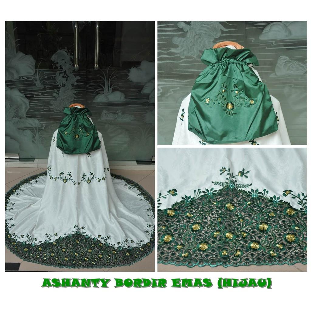 Mukena Dewasa Ashanty Bordir Emas BIRU TUA