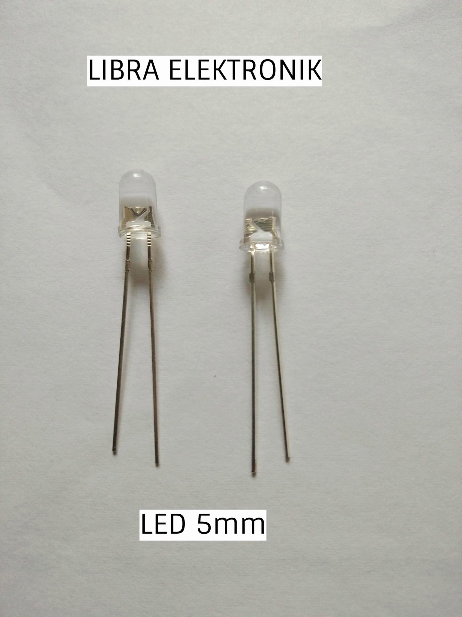 Lampu Led Bening 5mm Warna Putih harga per 10 pcs