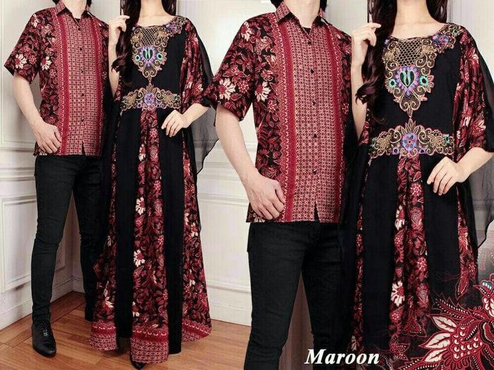 Couple Batik Sutra RAFFI Maroon