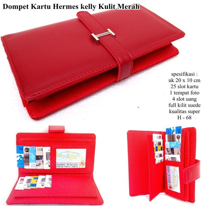 DOMPET KULIT SOFT HERMES KELLY KARTU KW EXPORT MERAH - wGJbPU