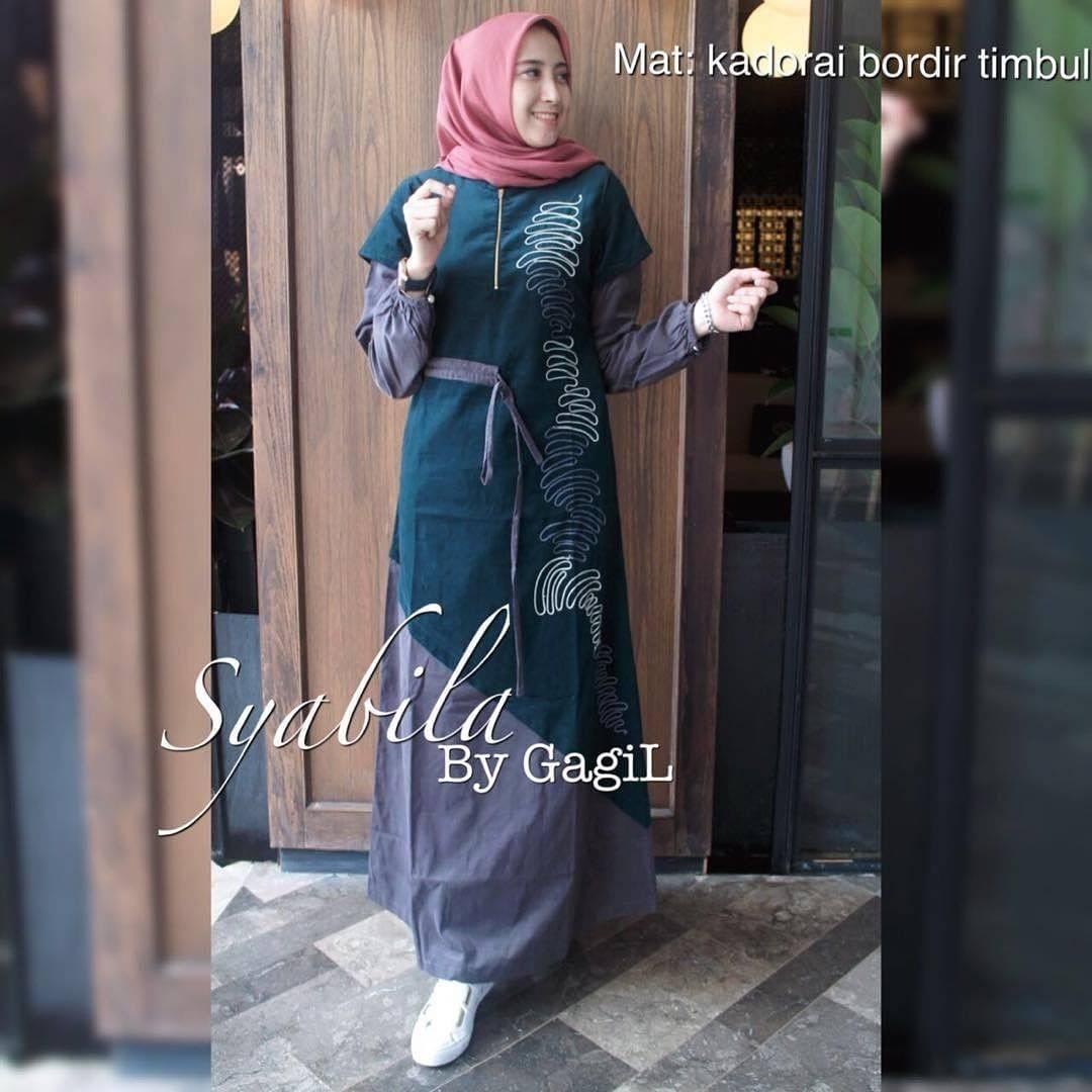 “SYABILA IKN” Maxi Dress Syari Gamis Bahan Balotely Wolfice Katun Rubiah Spandek Panjang Hijab Casual Pakaian Wanita Trand Terbaru Fashionable