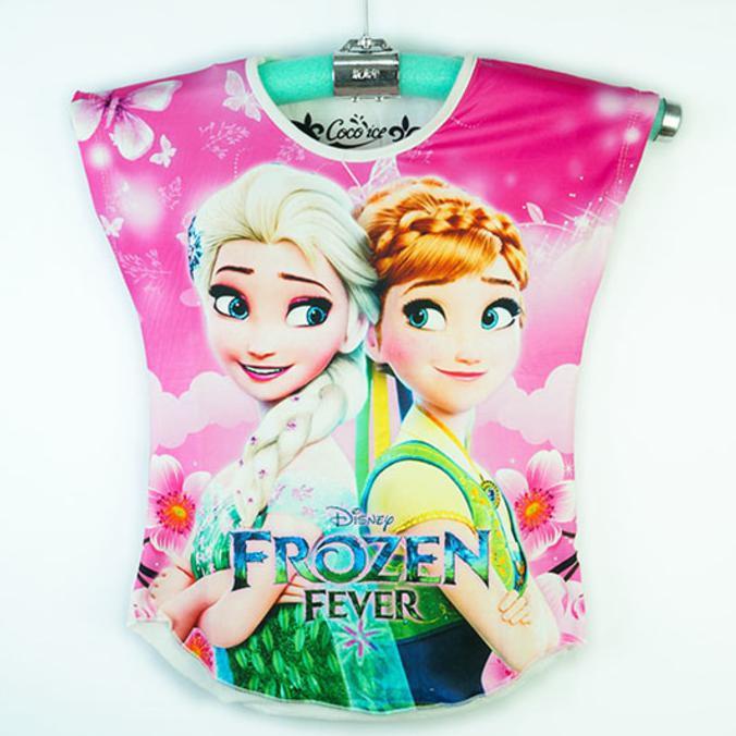 PROMO SALE KAOS ANAK FROZEN FEVER TSHIRT TEE KIDS BAJU IMPOR CEWE HADIAH KADO FZ001XO