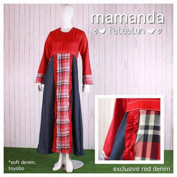 Gamis Anak Remaja Mamanda Fataatun Exclusive Red Denim