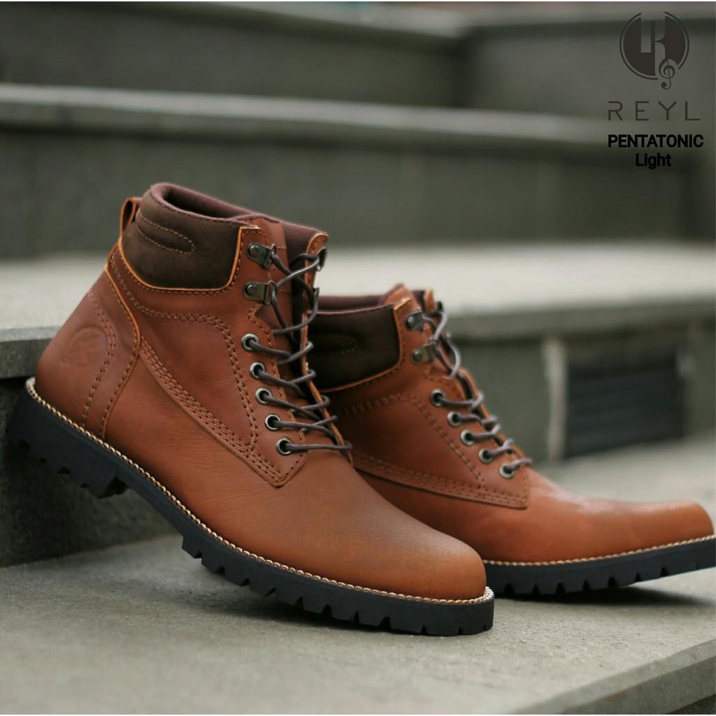 Sepatu Boot Safety Pria Reyl Original Bandung Kulit Sapi Asli Boot Boots Adidas Nike Casual Slip On