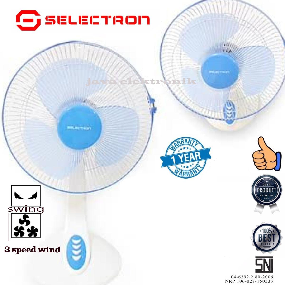 selectron Kipas Angin 2 in 1 Meja & Dinding DF-112D -12inchi Biru garansi resmi 1tahun