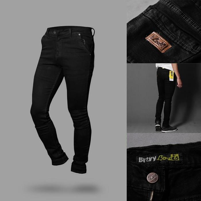CELANA JEANS SLIMFIT HITAM PEKAT-BLACK DENIM STRETCH-PENSIL MELAR-LOIS - Llagd;Lkj