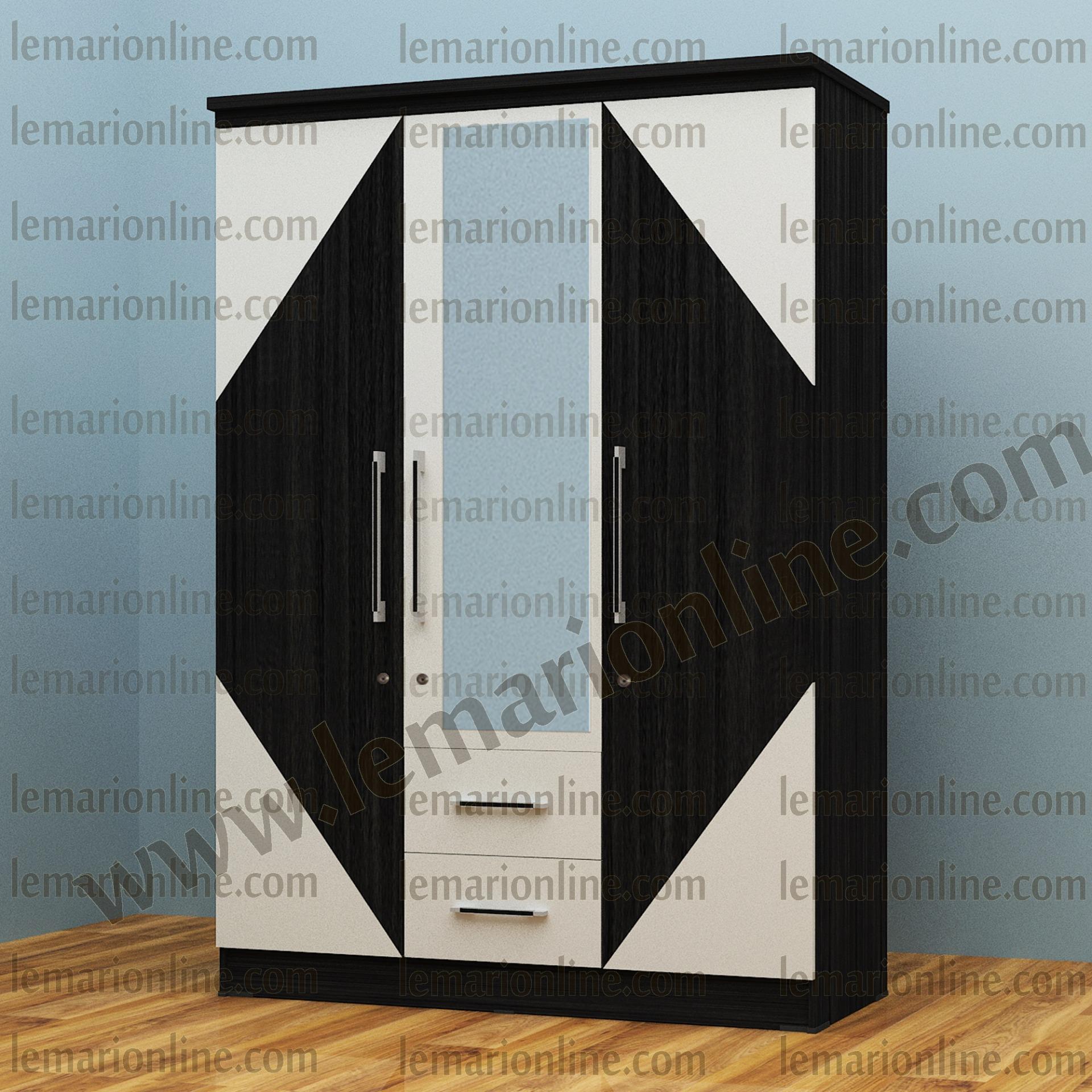 Lemari Pakaian 3 Pintu Putih (GLOSY)