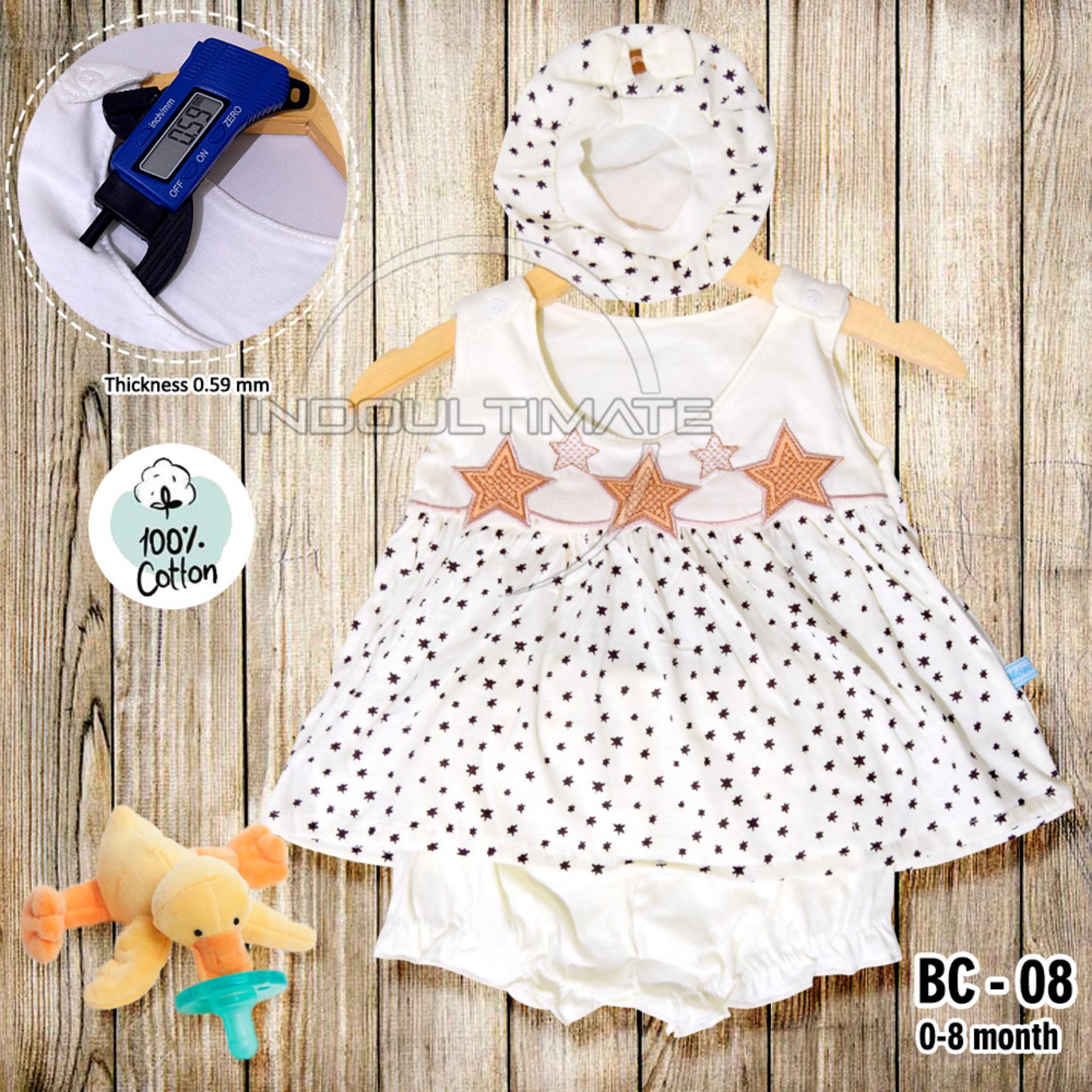 Setelan Baju Baby Cewek / Pakaian Baby Cewek / BY BC-08 BAJU BABY CEWEK SATU SET + TOPI (Random)