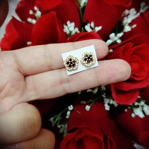 anting bunga blackstone xuping gold