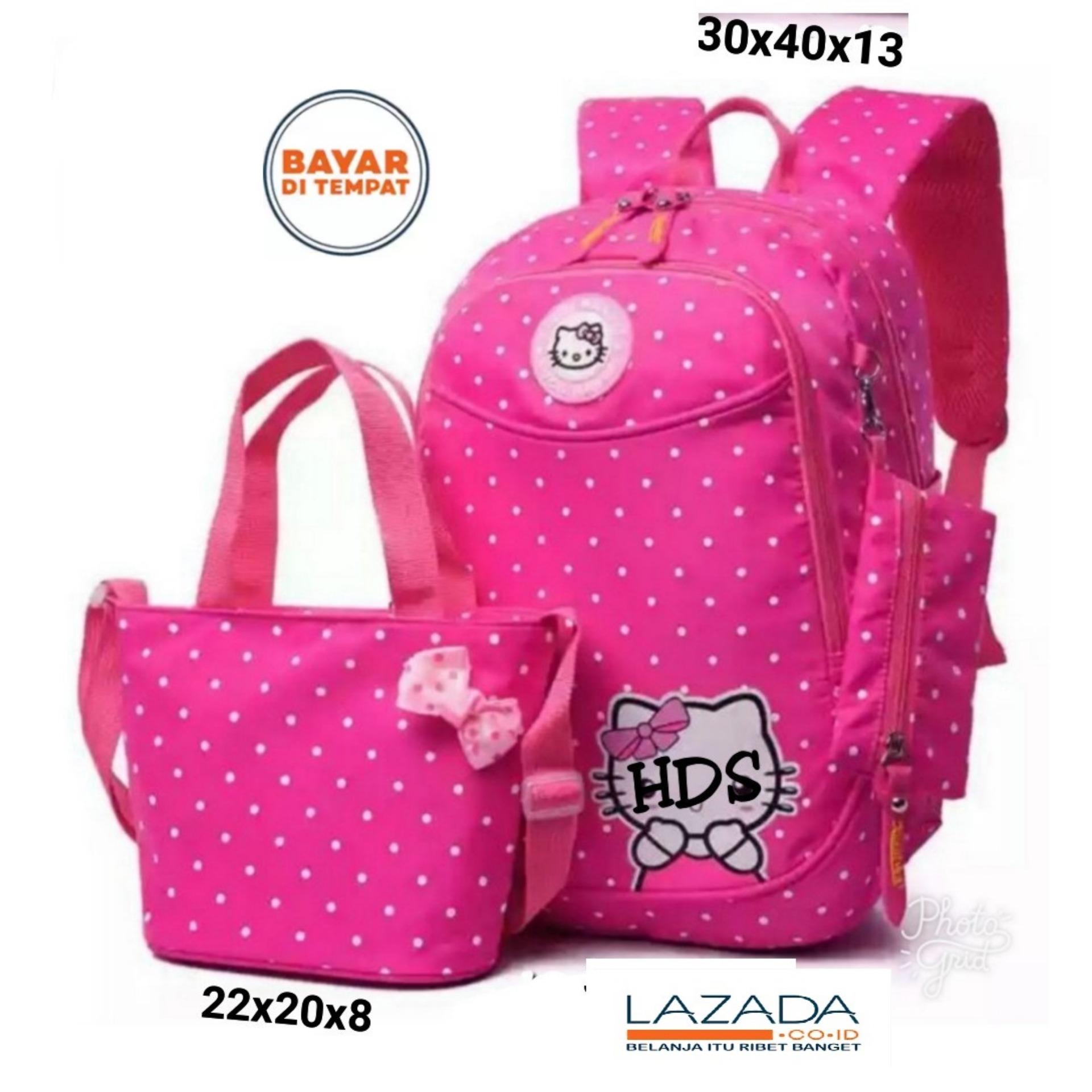 promo!! tas anak / sekolah / bermotif /warna/ polkadot pita