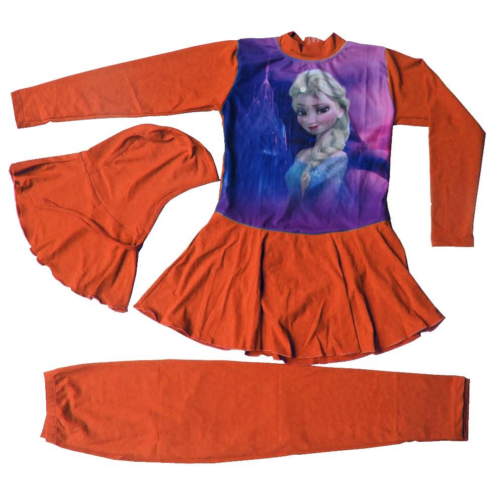 Baju Renang Anak Muslim Karakter Frozen Usia 8-10 Tahun