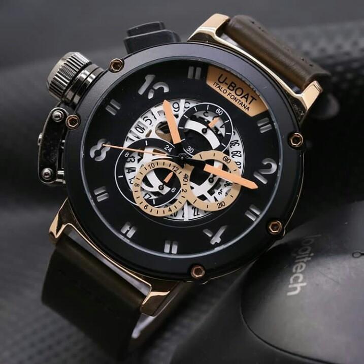 JAM TANGAN U- BOAT ANALOG TANGGAL AKTIF CHRONO AKTIF