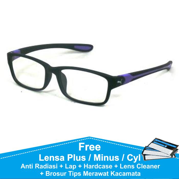 Frame Kacamata Baca / Plus / Minus Sporty Anti Radiasi Komputer P833 Hitam Biru