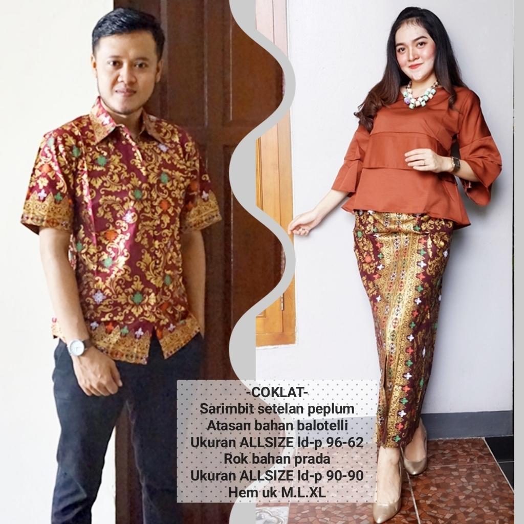 baju couple batik buat kondangan acara resepsi warna coklat BSG606