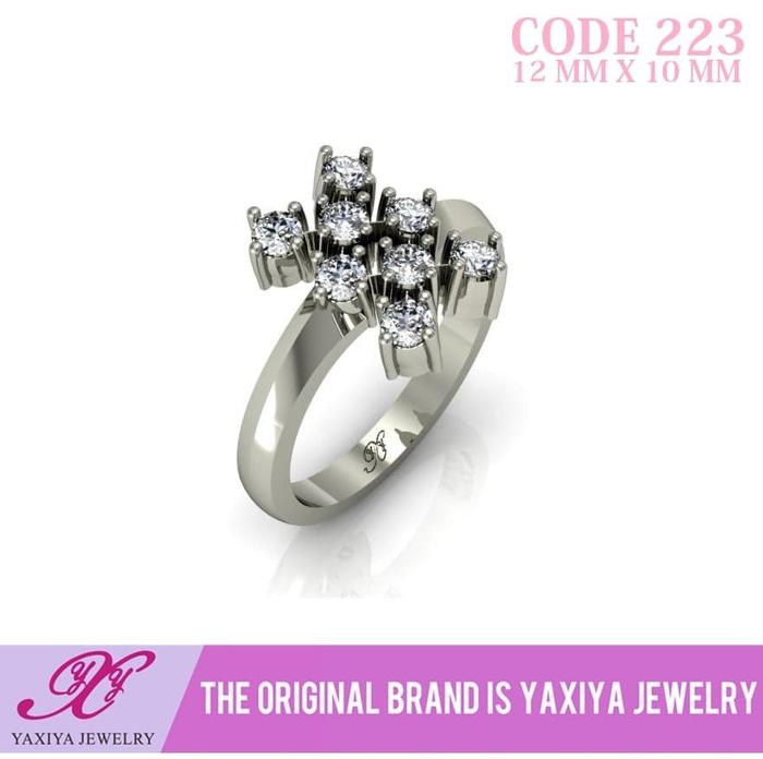 Cincin Lapis Emas Putih Permata Perhiasan Imitasi Jewelry 223