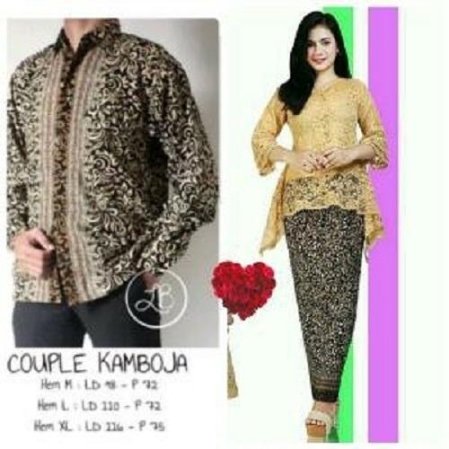 Miracle Couple Stelan Kebaya Selva Rok Plisket Maxi Jumbo Dan Kemeja Batik Pria