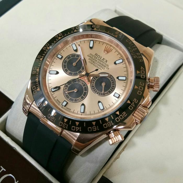 New Jam Tangan Pria Rolex Daytona Rubber Automatic Terlaris