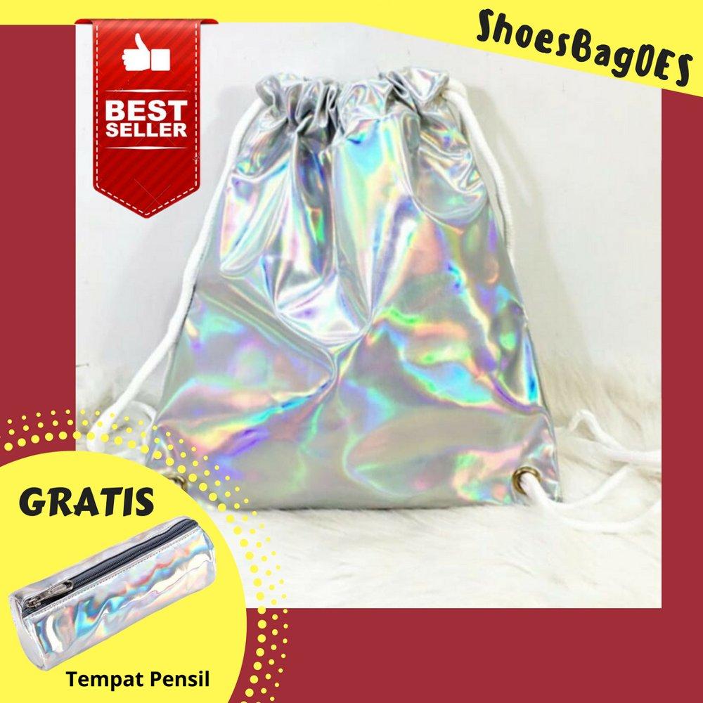 Shoesbagoes - Tas Ransel Wanita Serut Hologram