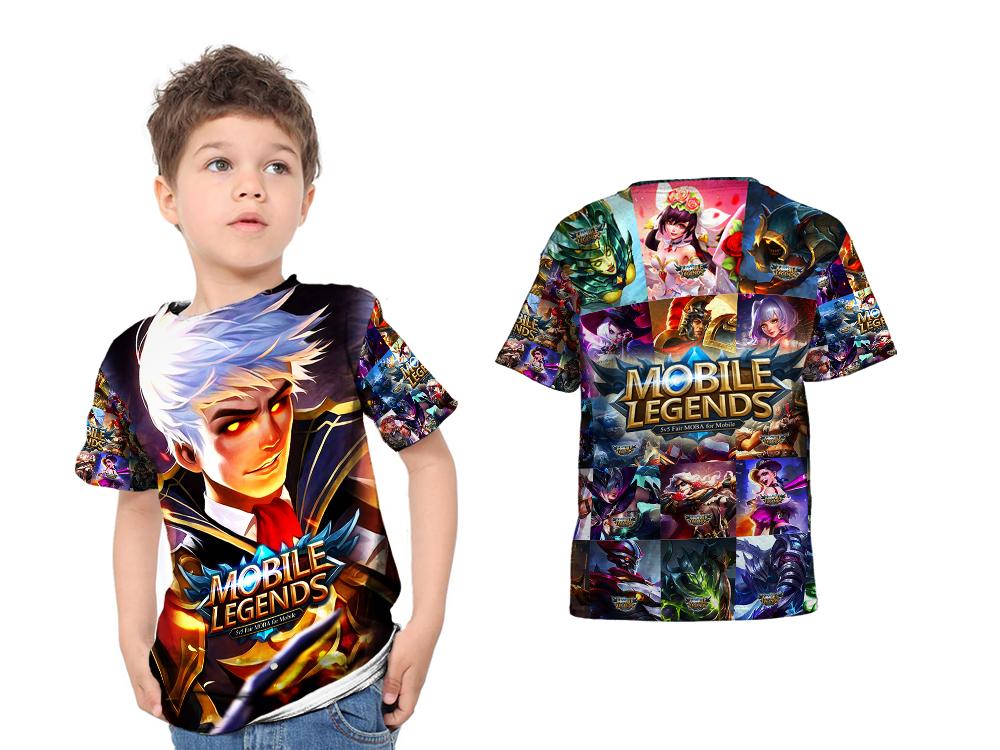 Kaos Baju Anak Fullprint Custom New Mobile Legends Alucard Fiery Inferno