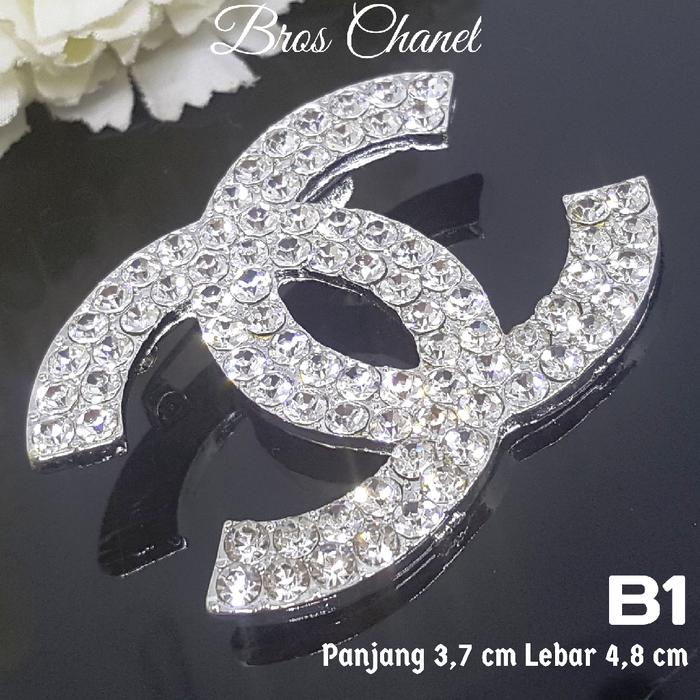B1 Bros Chanel Permata Berlian Besar Mewah Aksesoris Hijab Jilbab Kado