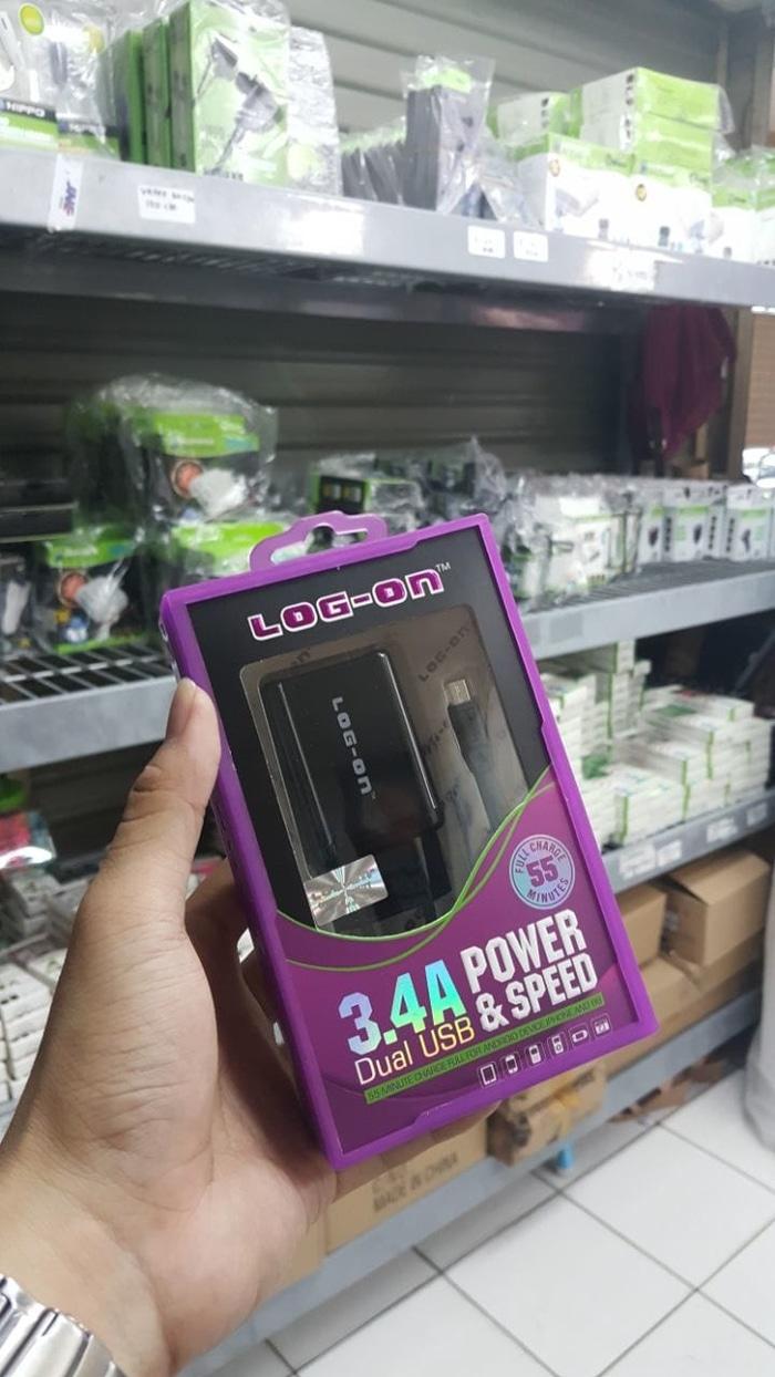 PALING DICARI Log On Adaptor Charger 2 Port 3.4A Xiaomi Samsung Oppo BB Asus PROMO TERLARIS