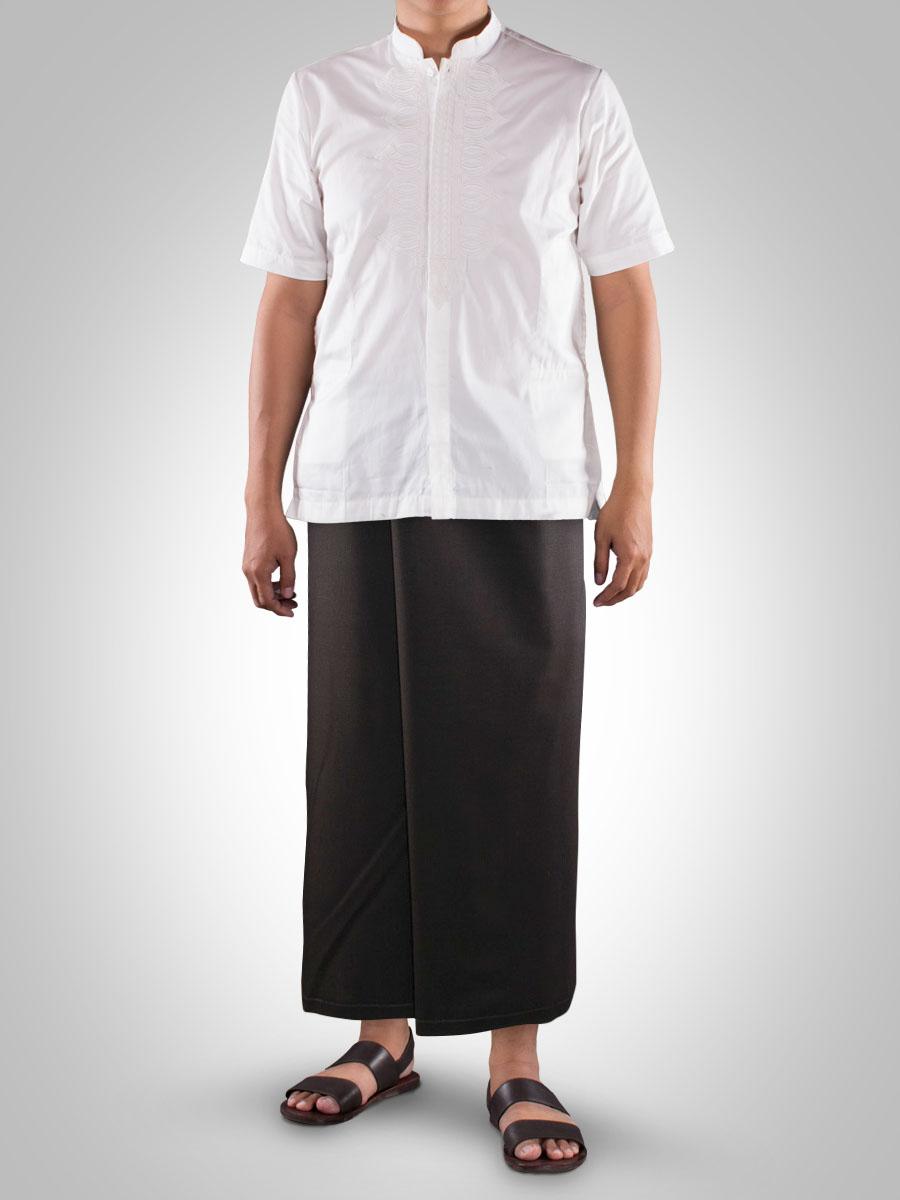 Sarung Mangga / Sarung Tenun Mangga Fiesta Polos - Hitam Tumpal ( 5 pcs )