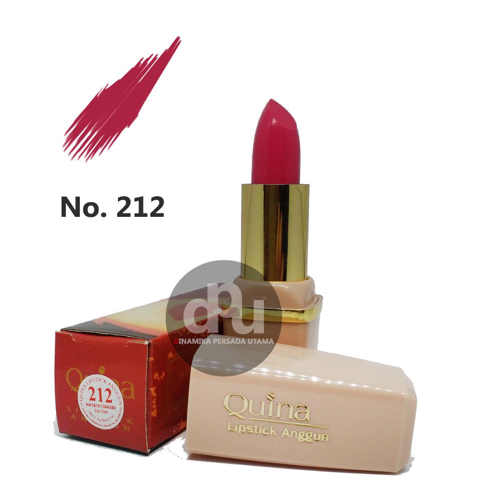 Lipstik Anggun QUINA Lipstick Glossy 212 / Makeup Bibir / Lipstik Glossy / Kosmetik / Kecantikan / Perawatan Make up