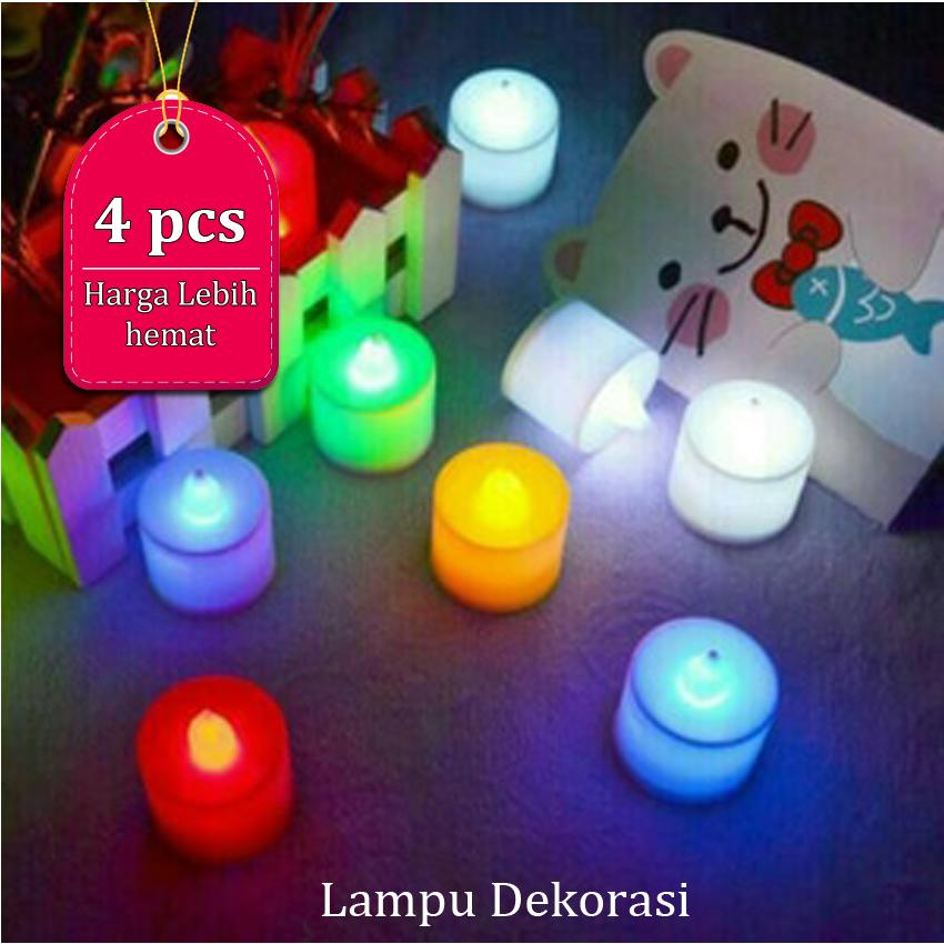 Serba Grosir Murah Lilin Mini Warna-Warni Elektrik Colorful Candle Lampu Romantis Valentine 1 Set Isi 5 Best Produk