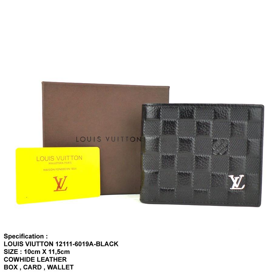 DOMPET PRIA KULIT ASLI IMPORT LOUIS VUITTON 6019A - BLACK 12111
