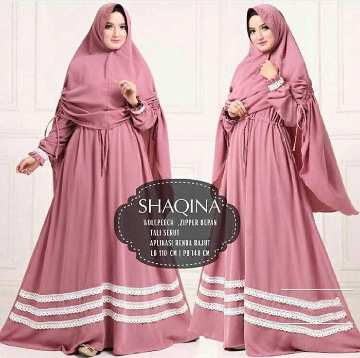Baju Muslim Original Gamis Shaqina Syari Dress Dress Wolfice Baju Panjang Muslim Dress Casual Wanita Pakaian Hijab Modern Gamis Modis Trendy Gaun Terbaru