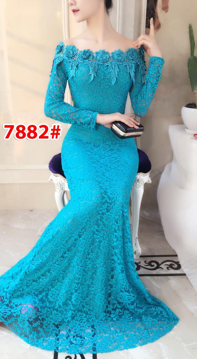 GSD - Longdress / Baju Pesta / Baju Wanita / Gaun Pesta/ Dress Brukat / Gaun Import 7882
